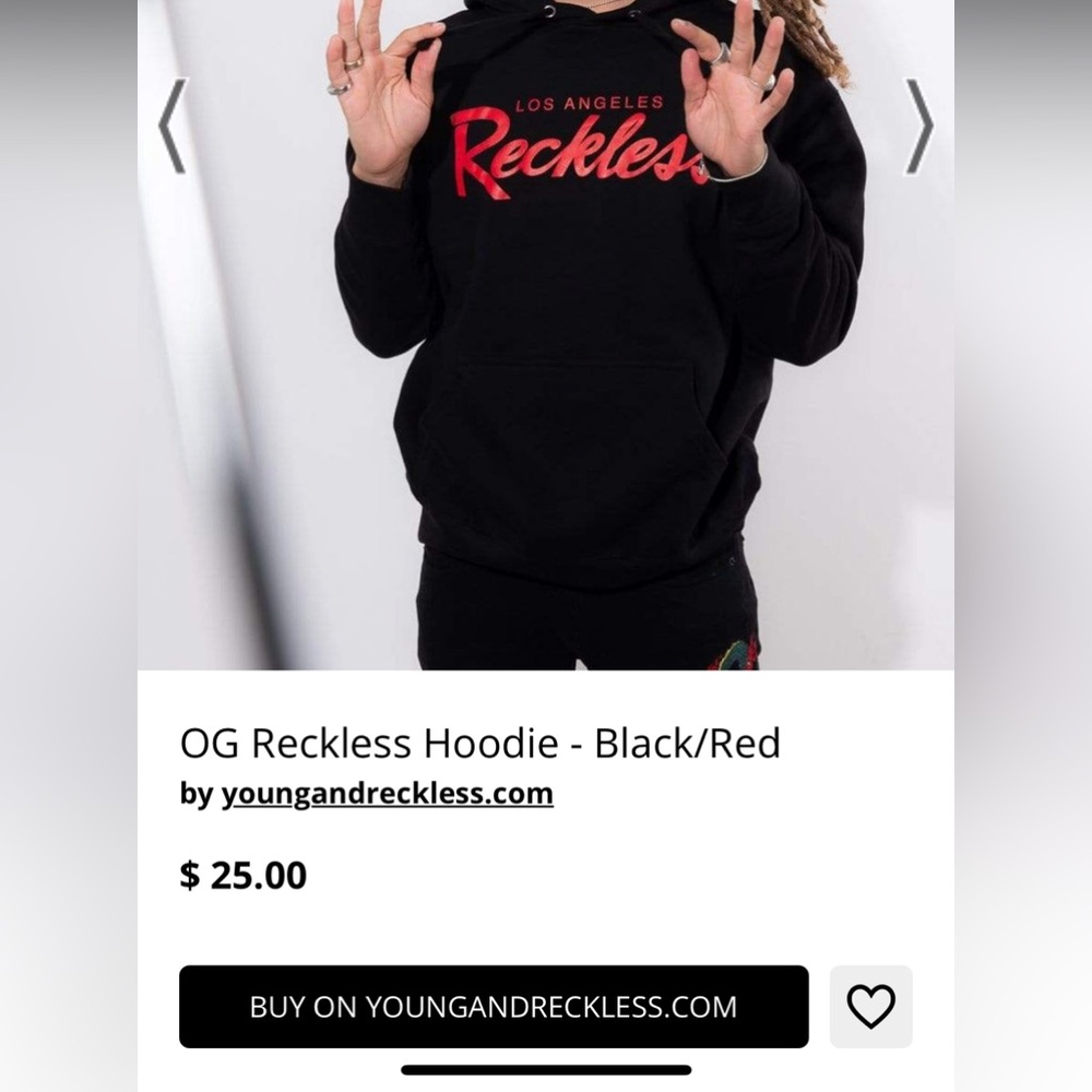 OG Reckless Hoodie - Black/Red